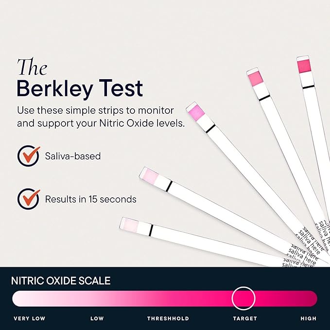 Berkeley Life Nitric Oxide Booster & Test Strips Starter Kit - 60 Capsules & 50 Test Strips - Nitric Oxide Supplements Helps Support Healthy Blood Pressure, Circulation & Cardiovascular Health