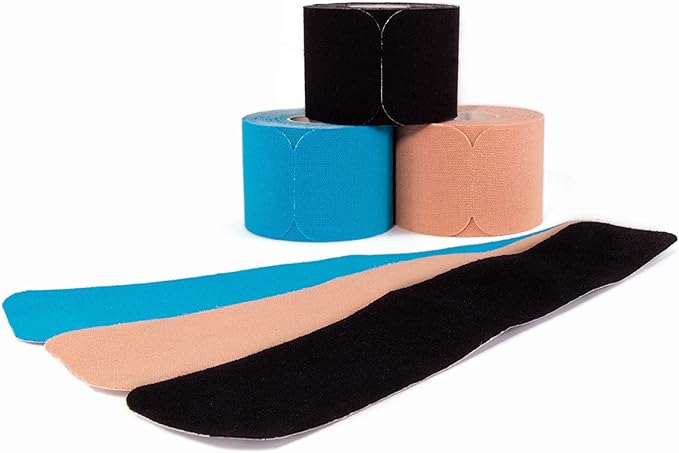 axion Kinesiology Tapes PRECUT Mix Set | 60 Pre-Cut Multicolored Sport Tape Strips 10 x 2 in - on 3 Rolls | Waterproof • Skin-Friendly • Elastic | Kinesiology Tapes Ideal for Sports