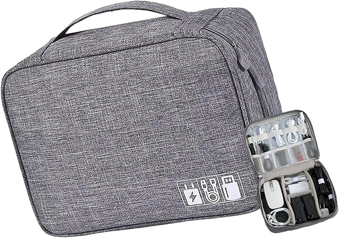 Multi Purpose Oxfords Fabric Storage Organiser Pouches for Technology Accessories Cosmetics Travel Essential Charger Cable or