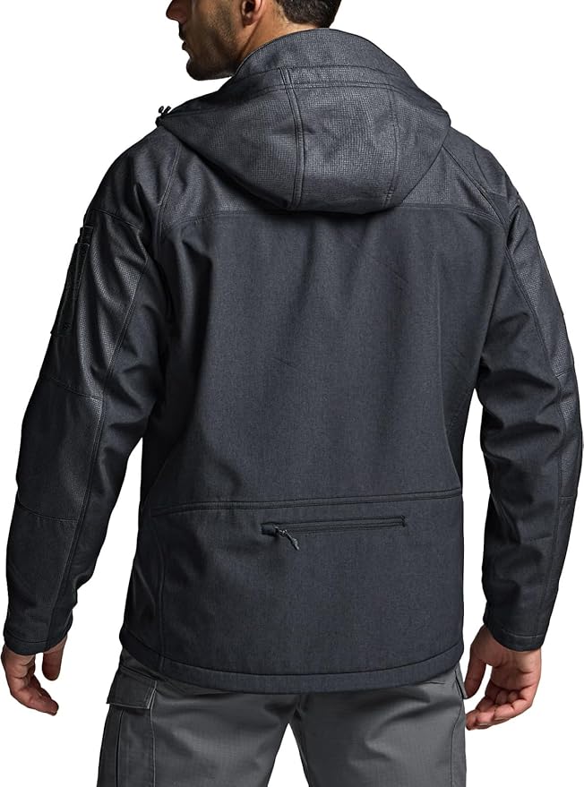 CQR Men's Tactical Softshell Jacket, Winter Warm Fleece Lined Coat, Water Resistant Outdoor Hunting Hiking Rain Windbreaker