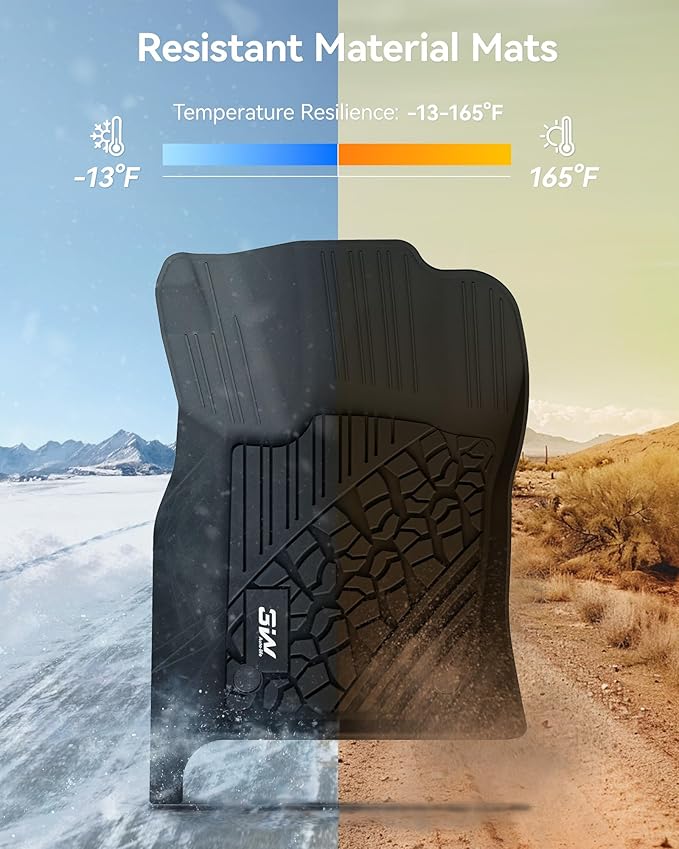 3W Floor Mats Fit for Jeep Grand Cherokee 2016-2021/ Grand Cherokee WK 2022 2023/ Dodge Durango 2016-2021 (2nd Row Bench Seating Only) TPE All Weather Custom Fit Full Set Car Liners Accessories