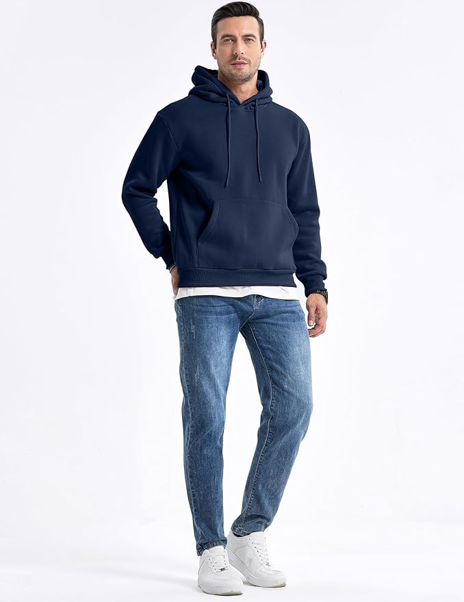 JMIERR Mens Casual Cotton Hooded Collar Drawstring Hoodies Pullover Sweatshirts Casual Long Sleeve Shirts
