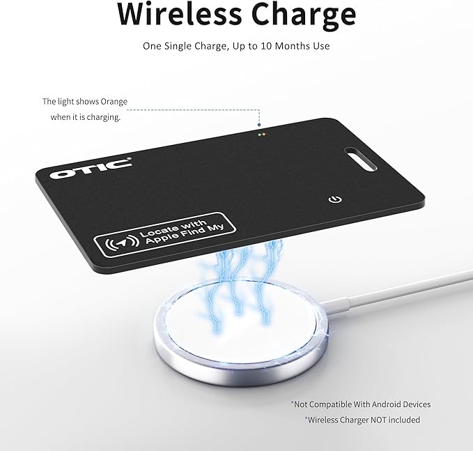 OTIC Wallet Tracker Card –Apple Find My Card Slim 1.7mm Smart Card Wallet Finder Item Locatorfor iPhone, Passport, Luggage, Keys Rechargeable & IP67 Waterproof, 4 Pack
