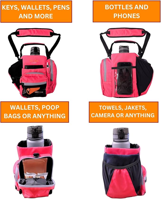 TA-DA Caddy Bag Everywhere you Go | Core Items are Bottle Phone Keys Wallets Etc., so Easy Access and more Convenient than Purse, Carrier, Crossbody, Messenger, Duffle, Fanny, Tote | W-7 H-10 L-10 |