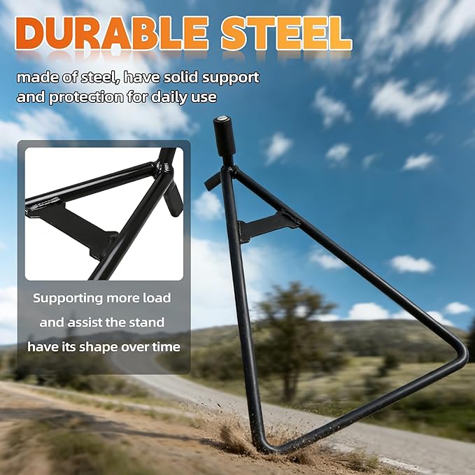 JFG RACING Dirt Bike Triangle Stand,2 Pcs Universal Motorcycle Triangle Kickstand Rear Side Wheel Holder for Dirt Pit Bike Supermoto Motocross Enduro-Black