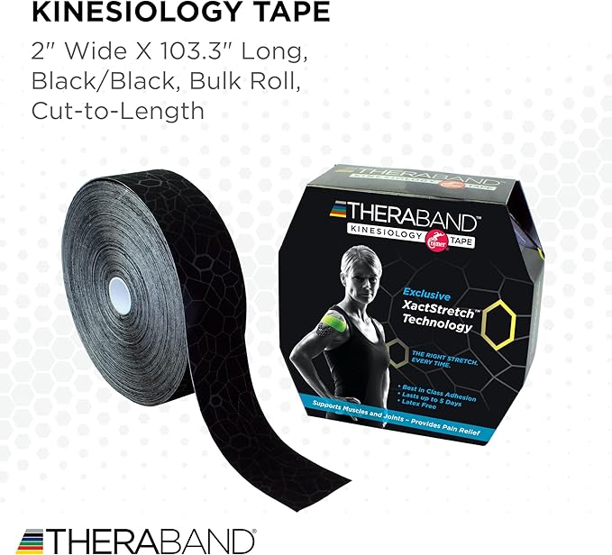 THERABAND Kinesiology Tape, Roll, with XactStretch Indicatorsv Water Resistant, Cut-to-Length