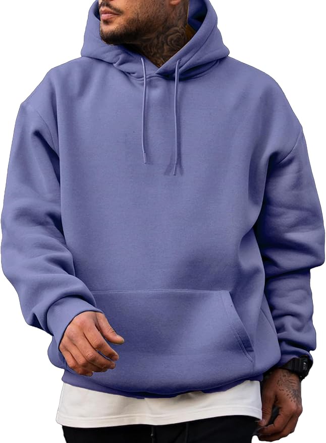 JMIERR Mens Casual Cotton Hooded Collar Drawstring Hoodies Pullover Sweatshirts Casual Long Sleeve Shirts