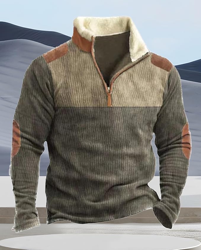 Western Sweatshirts for Men Aztec Retro Pullover Quarter Zip Sweatshirt Mens Stitching Color Fleece Sweatshirt