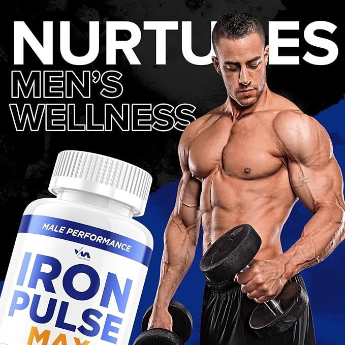 (1 Pack) Iron Pulse Max Advanced Formula Pills, IronPulse Max Support Supplement, IronPulseMax Overall Wellness, Maximum Strength (60 Capsules)