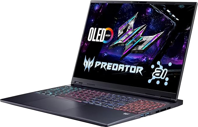 acer Predator Helios Neo 16S AI Gaming Laptop | Intel Ultra 9 275HX | NVIDIA RTX 5070Ti | 16" 2.5K WQXGA 240Hz 2ms OLED Display | RGB Backlit KB | Win 11 Pro | w/Redragon Bundle 64 GB DDR5 + 1 TB SSD