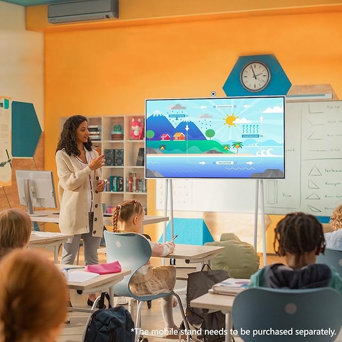 JAV 65" Smart Board with Mobile Stand, Google EDLA Certified, 4K UHD 16+256GB Interactive Whiteboard Touch Screen