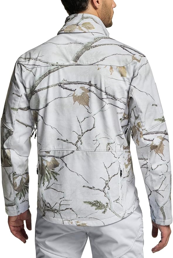 CQR Men's Tactical Softshell Jacket, Winter Warm Fleece Lined Coat, Water Resistant Outdoor Hunting Hiking Rain Windbreaker