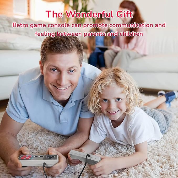 Retro Game Console with 620 Video Games,Classic Mini Game System with Wired Controller,HDMI and AV Output Plug and Play Video Games (Dove Grey)