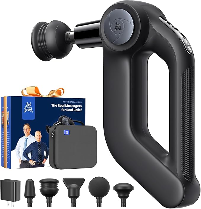 BOB AND BRAD D5 Pro Massage Gun with 13mm Amplitude, FSA-HSA Eligible, Professional Deep Tissue Percussion Massage Gun, Ergonomic D-Handle for Effortless Muscle Pain Relief