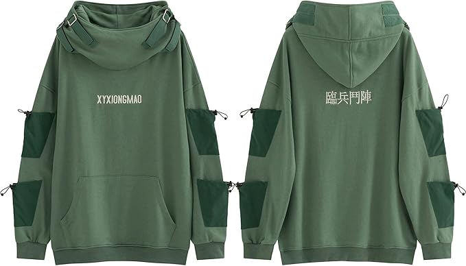 XYXIONGMAO Streetwear Techwear Hoodie Tactical Mens Black Urban Hip Hop Japanese Sweatshirt