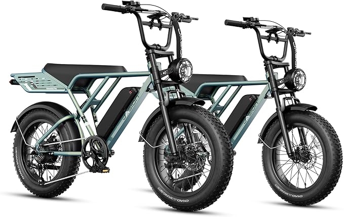 Jasion RetroVolt Pro Electric Bike for Adults, [2000W Peak Motor & 38 MPH & 90-Miles], 52V 20AH Removable Battery, Hydraulic Brakes EBike, 20'' X 4'' Fat Tire Electric Dirt Bike