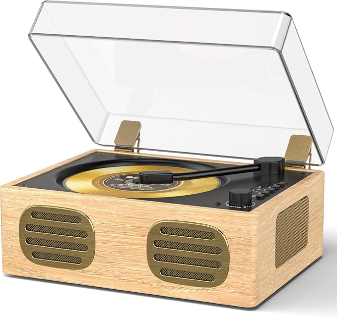 Portable CD Player with Speaker, Retro CD Player with Bluetooth Input and Output, CD Players for Home with Led Display, Support USB/TF Card Playback, Aux Input, Built-in HiFi Stereo