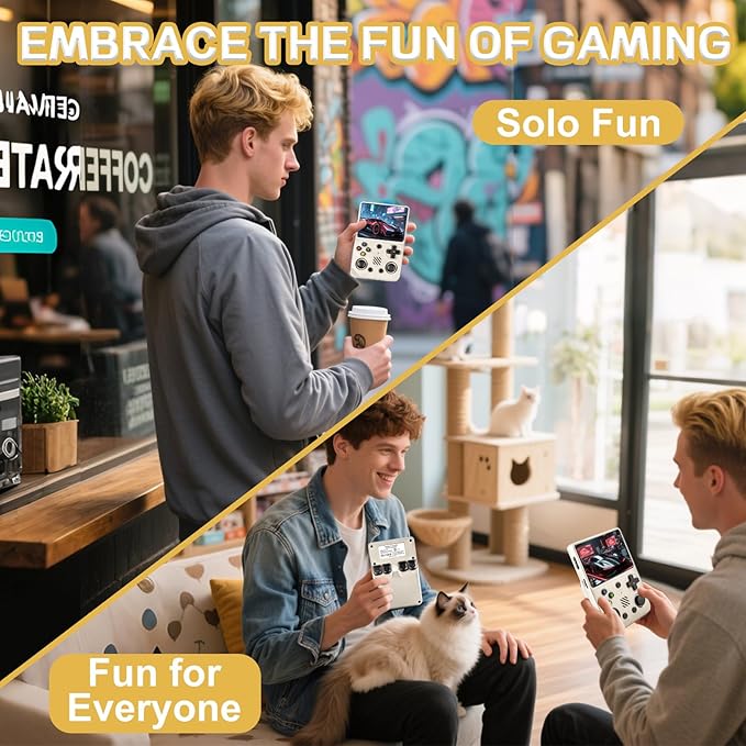 RG36PRO Retro Video Game Console - Open Source System,3.5" IPS Screen,64G TF Card,3000mAh Battery,Support 30,000+ Classic Retro Video Games for Teen or Partner - Gift for Christmas - White