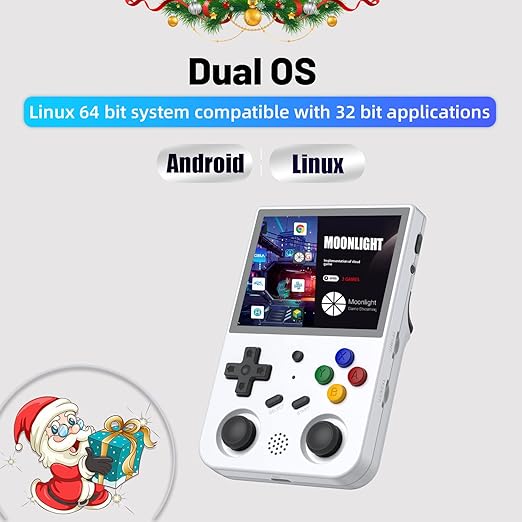 RG353V Retro Handheld Game with Dual OS Android 11 and Linux,RG353V with 64G TF Card Pre-Installed 4452 Games Supports 5G WiFi 4.2 Bluetooth Online Fighting,Streaming and HDMI