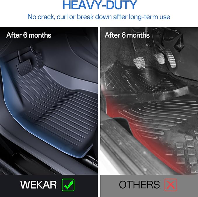 Floor Mats for Model 3 2023-2018 - Full Set All Weather TPE Front, Rear, Cargo & Sub-Trunk Mats, 6-Piece Custom Fit
