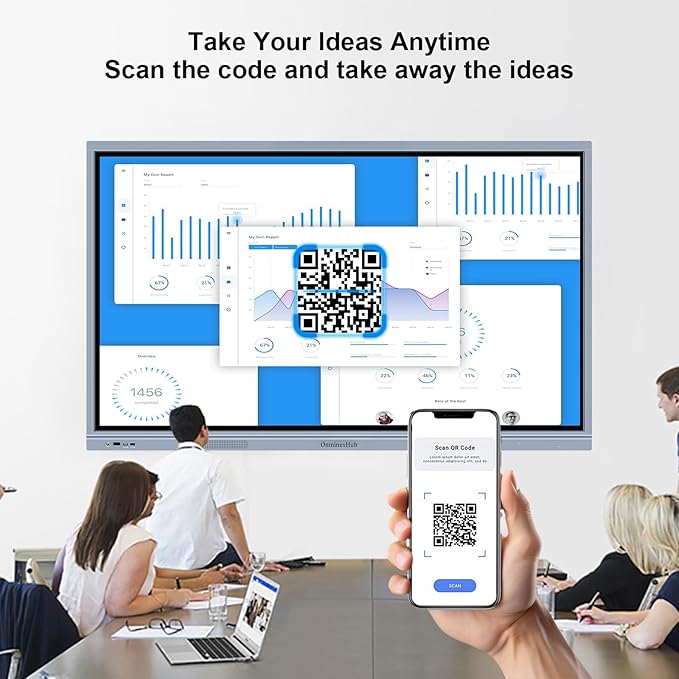 55" Smart Board, 4K Digital Whiteboard with Dual System (Android/Windows), Interactive Whiteboard, Smart Board for Classroom, Office & Home (Wall Mount Included)