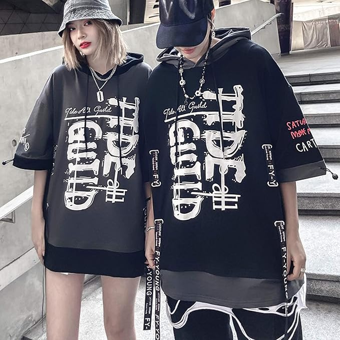 XYXIONGMAO Techwear Shirt Japanese Streetwear Hip Hop Shirts Men Graphic T Alphabet Design Workwear Gothic Hoodie