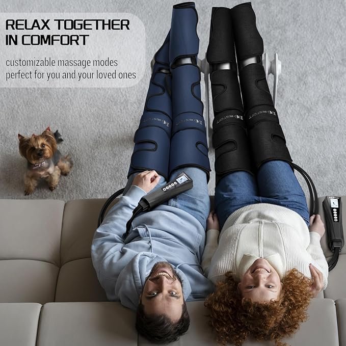 Christmas Gifts for Men Women Dad Mom, Mother's Day, Father's Day, Air Compression Massager with Heat for Foot, Leg, Calf, Thigh, Knee, Helpful for Varicose Veins,Muscle Fatigue, Cramps Swelling Edema