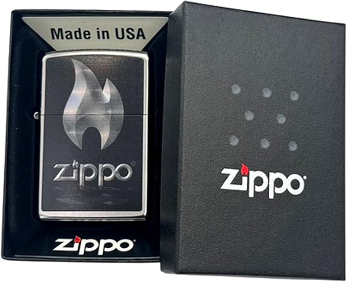 Personalized American Classic Elegant Design Lighter Zippo - Free Engraving - Christmas, Halloween & Valentines Day Gift (Silver SH)