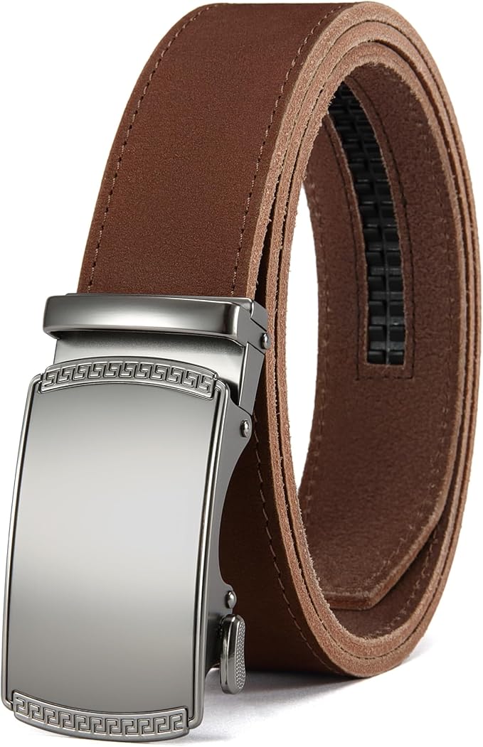 CHAOREN Mens Belt Leather Ratchet Belt - Customizable Fit, Effortless Style (35mm)