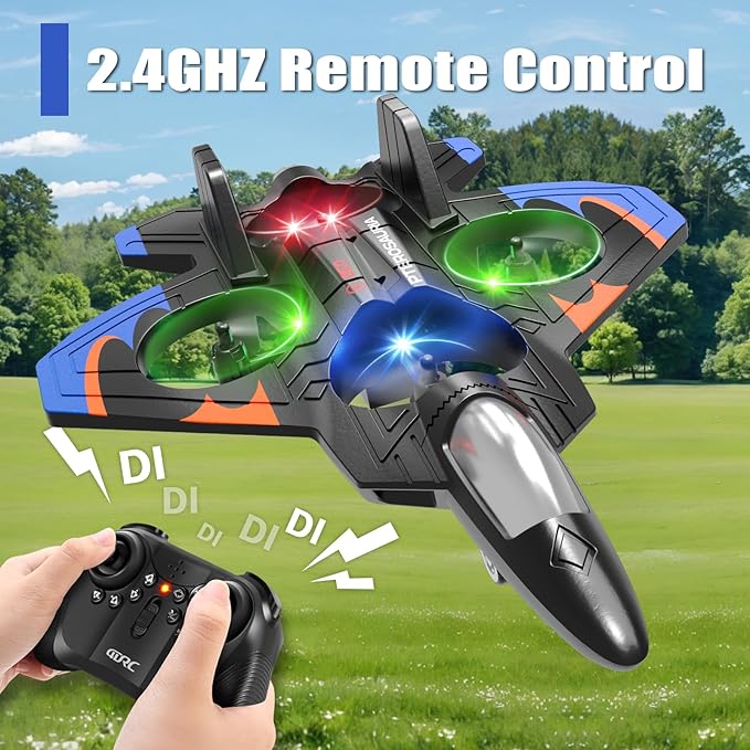 4DRC V32 Foam Remote Control Airplanes RC Planes for Kids Adults, RC Airplane Fighter Jet with Light, 360° Flip Fighter Jet Toys