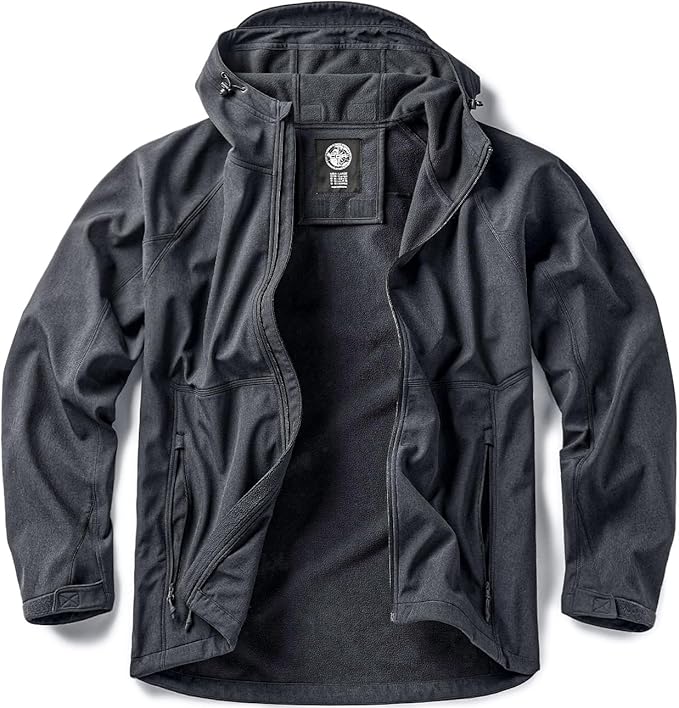 CQR Men's Tactical Softshell Jacket, Winter Warm Fleece Lined Coat, Water Resistant Outdoor Hunting Hiking Rain Windbreaker