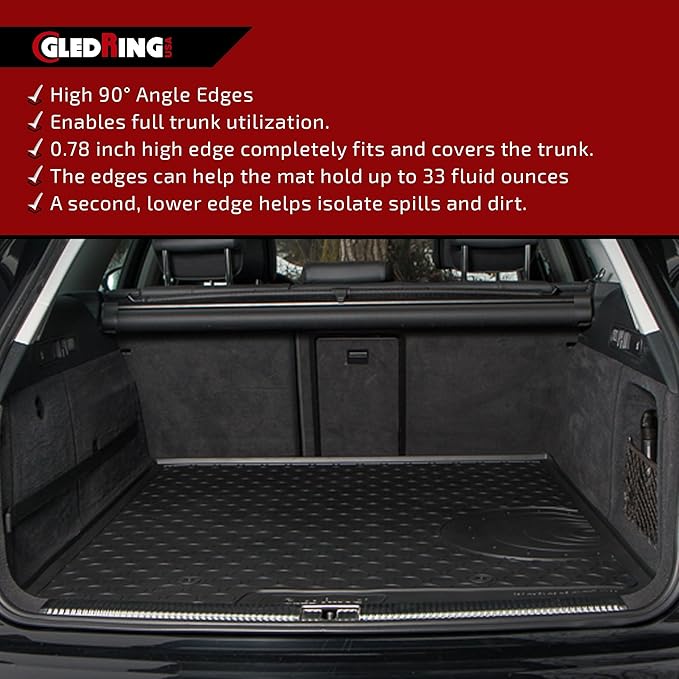 Gledring USA Custom Fit All-Weather Rubber Cargo Liner Intended for Land Rover Range Rover Velar 2018-2025, No Trimming Required, Tailored Custom Fit, Protects from Rain, Mud, & Snow