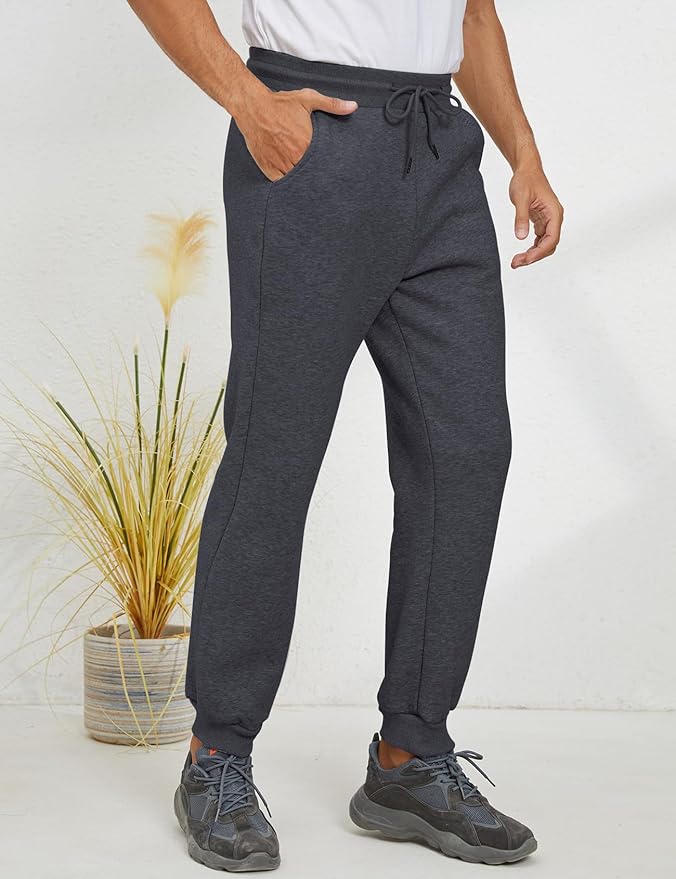 Gihuo Men's Winter Fleece Pants Sherpa Lined Sweatpants Active Running Jogger Pants