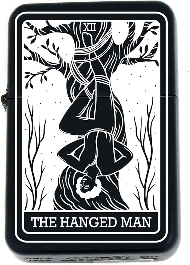 Custom Tarot Card - 24 Major Arcana Cards Available Laser Engraved Unique Collectible s Infinity Black Matt Windproof Lighters! (The-Hangman) - Christmas, Halloween & Valentines Day Gift