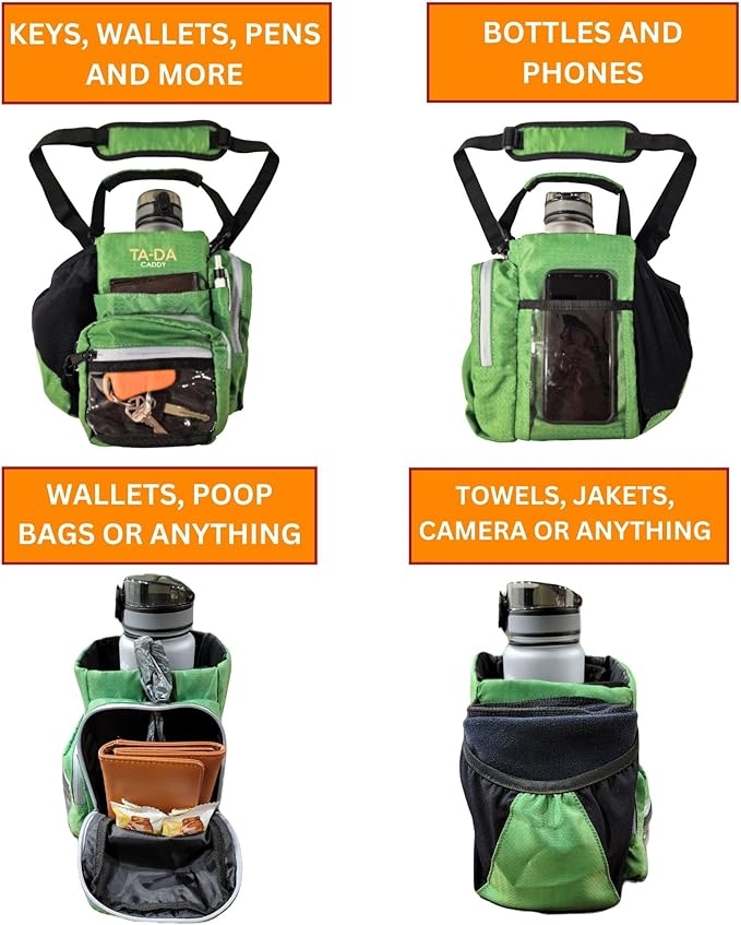 TA-DA Caddy Bag Everywhere you Go | Core Items are Bottle Phone Keys Wallets Etc., so Easy Access and more Convenient than Purse, Carrier, Crossbody, Messenger, Duffle, Fanny, Tote | W-7 H-10 L-10 |