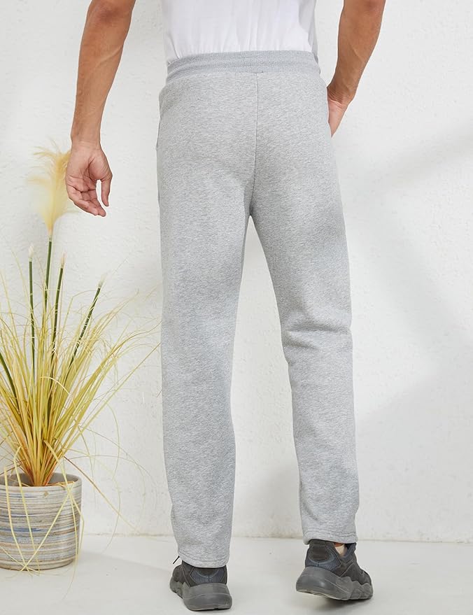 Gihuo Men's Winter Fleece Pants Sherpa Lined Sweatpants Active Running Jogger Pants