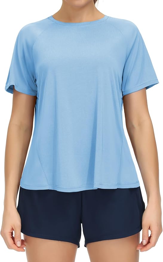 THE GYM PEOPLE Women's Short Sleeve Workout Shirts Breathable Yoga T-Shirts with Side Slits Athletic Tee Tops