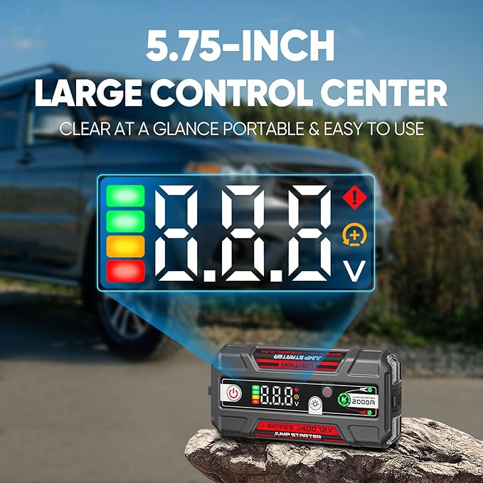 LOKITHOR J400 Portable Jump Starter 2000A, 12V Lithium Battery Booster with ConnectMax Tech, Smart Digital Display, Car Jump Box for Up to 8.0L Gas & 6.0L Diesel Engines