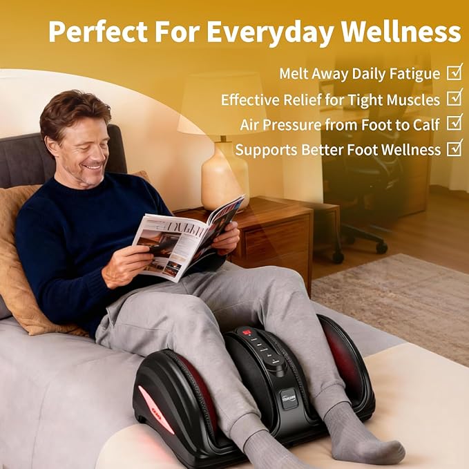 TISSCARE Foot Massager for Neuropathy: Shiatsu Feet Massager with Heat for Plantar Fasciitis, Pain Relief, Circulation, Deep Kneading Relaxation Massage for Women Men