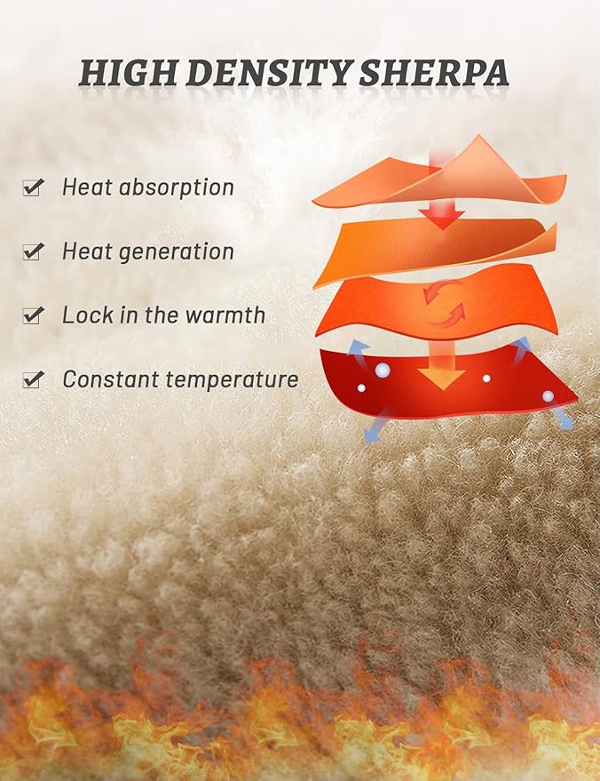 Gihuo Men's Winter Fleece Pants Sherpa Lined Sweatpants Active Running Jogger Pants