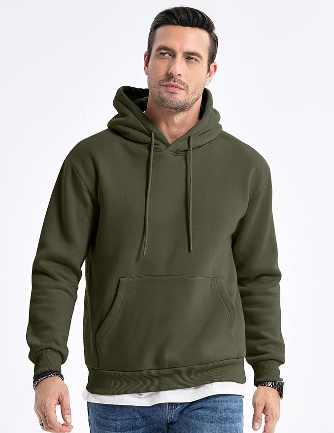 JMIERR Mens Casual Cotton Hooded Collar Drawstring Hoodies Pullover Sweatshirts Casual Long Sleeve Shirts