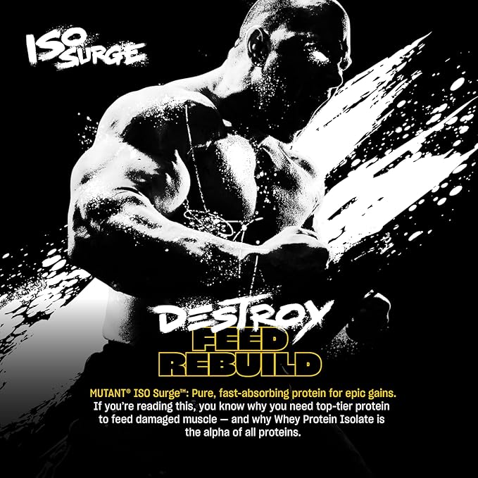 Mutant ISO Surge Whey Protein Isolate Powder Acts Fast to Help Recover, Build Muscle, Bulk and Strength, 5 lb - Vanilla Ice Cream