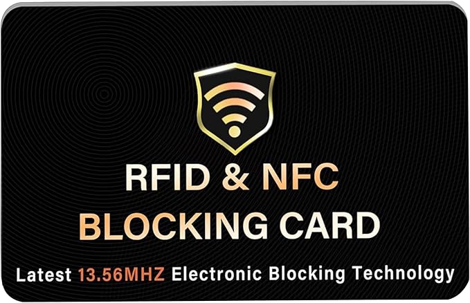 SaiTech IT RFID Blocking Card, One Card Protects Entire Wallet Purse, NFC Contactless Bank Debit Credit Card Protector ID ATM Guard Card Blocker–(Black)