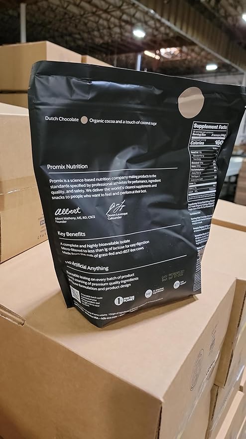 ProMix Nutrition Whey Protein Isolate Powder, Chocolate - Grass-Fed - ­Post Workout Fitness & Nutrition Shakes, Smoothies, Baking & Cooking Recipes - Gluten-Free & Keto-Friendly - 5lb