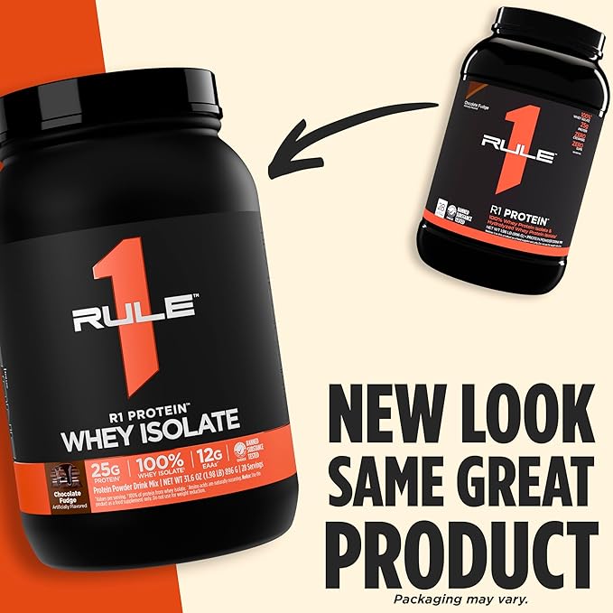 Rule 1 R1 Protein Whey Isolate - with 25g Protein & 6g BCAA Exclusively from Isolated & Hydrolyzed Sources for Workout Recovery (2 Pounds*, Pistachio Ice Cream)