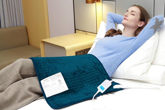 Ruqiji 17''x33'' XXXL King Size Heating Pad with 10 Temperature Settings, Pain Relief for Back/Neck/Shoulders/Menstrual Pain/Leg Cramp Christmas Gifts for Women Men Mom Dad(Dark Teal)