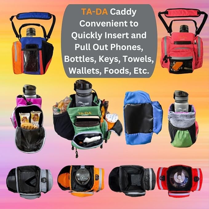 TA-DA Caddy Bag Everywhere you Go | Core Items are Bottle Phone Keys Wallets Etc., so Easy Access and more Convenient than Purse, Carrier, Crossbody, Messenger, Duffle, Fanny, Tote | W-7 H-10 L-10 |