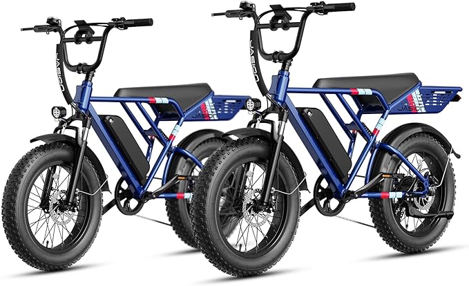 Jasion RetroVolt Electric Bike for Adults, 1500W/2000W Peak - 30/38MPH Electric Dirt Bike, 48V-52V, 13AH/20AH Battery, 65/90Miles Max Range Electric Motorcycle, 20'' X 4'' Fat Tire All-Terrain E-Bike