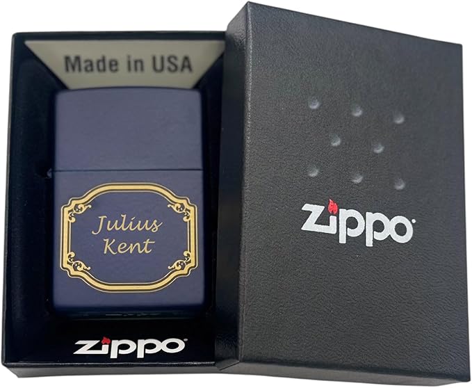 Personalized American Classic Elegant Design Lighter Zippo - Free Engraving - Christmas, Halloween & Valentines Day Gift (Navy OC)