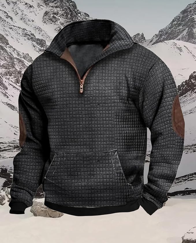 Western Sweatshirts for Men Aztec Retro Pullover Quarter Zip Sweatshirt Mens Stitching Color Fleece Sweatshirt